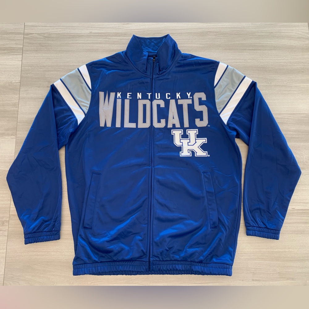 Kentucky Wildcats Jacket Mens Large Fleece Lined Soft Shell Blue NCAA G-III